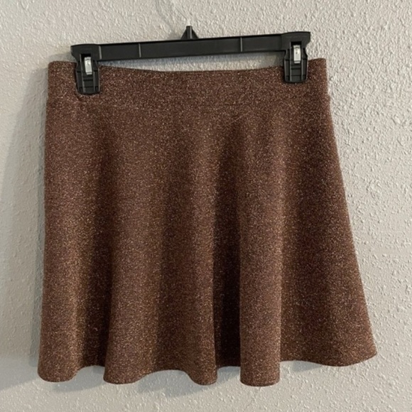 ❤️ FOREVER 21 Glittery metallic brown skater Flair Skirt Size small - Picture 3 of 6